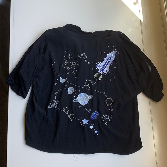 Topshop Tops - Topshop Embroidered Space Blouse